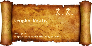 Krupka Kevin névjegykártya